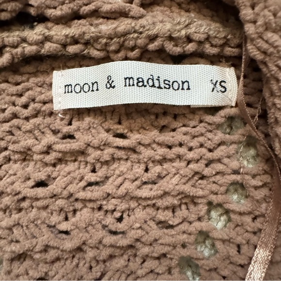 Moon & Madison Long Brown Knit Open Cardigan Size XS - Picture 2 of 7